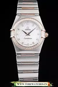 Omega Constellation Jewelry Diamond Case Omega Emblem White Dial En58142
