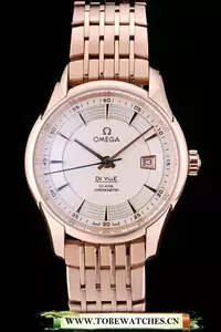 Omega Deville Rose Gold Bezel White Dial En58968