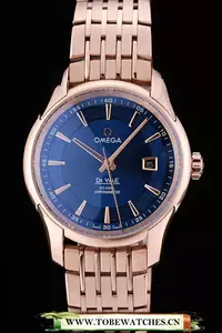 Omega Deville Rose Gold Bezel Blue Dial En58969