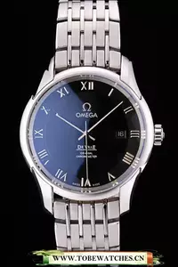 Omega Deville Stainless Steel Bezel Roman Numbers Black Dial En58978