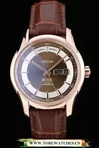 Omega Deville Rose Gold Bezel Brown Leather Strap En58981