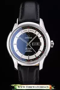 Omega Deville Stainless Steel Bezel Black Leather Strap En58982