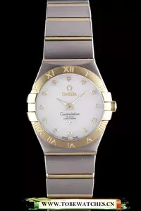 Omega Constellation Gold Bezel Two Tone Band En59550