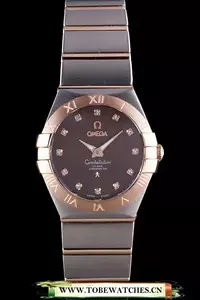 Omega Constellation Rose Gold Bezel Two Tone Band En59552