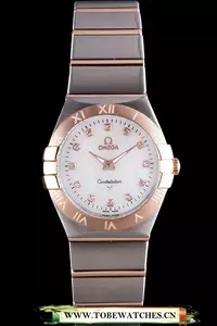 Omega Constellation Rose Gold Bezel Two Tone Band En59556