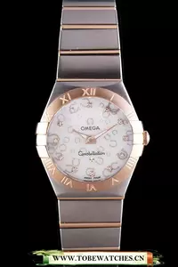 Omega Constellation Rose Gold Bezel Two Tone Band En59557