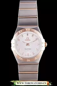 Omega Constellation Rose Gold Bezel Two Tone Band En59558