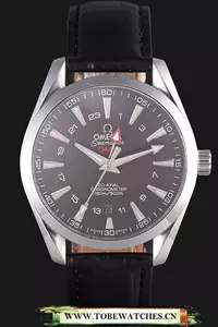 Omega Seamaster Black Dial With Black Leather Band En59664