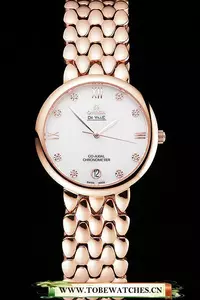 Omega De Ville Prestige White Dial With Diamonds Rose Gold Case And Bracelet En123343