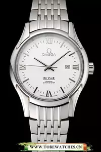 Omega De Ville White Dial Silver Numerals Stainless Steel Case And Bracelet En123898