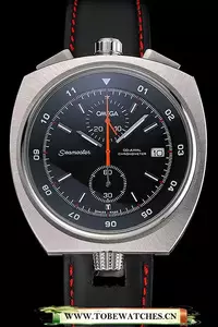 Omega Seamaster Bullhead Black Dial Stainless Steel Case Black Leather Strap En120969