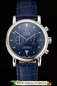 Omega Seamaster Vintage Chronograph Blue Dial Stainless Steel Case Blue Leather Strap En122614