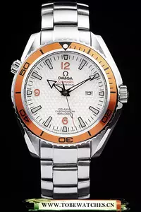 Omega Seamaster Planet Ocean Co Axial Orange Case White Dial En58109