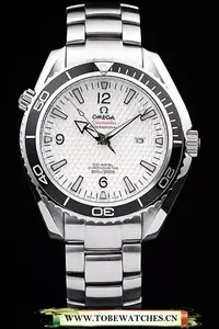 Omega Seamaster Planet Ocean Co Axial Black Case White Dial En58110