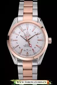 Omega Seamaster Planet Ocean Gmt White Dial Two Tone Band En60292