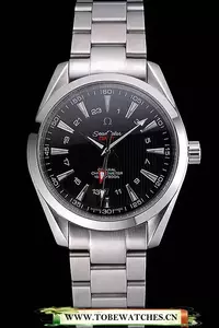 Omega Seamaster Planet Ocean Gmt Black Dial Stainless Steel Band En60293