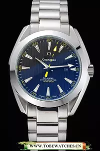 Omega Seamaster Aqua Terra Black Dial Yellow Numerals Stainless Steel Bracelet En60413