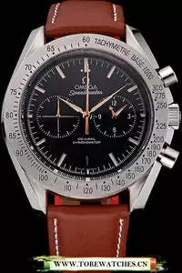 Omega Speedmaster Black Dial Stainless Steel Case Brown Leather Strap En120793