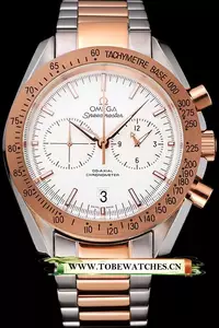 Omega Speedmaster White Dial Gold Bezel Stainless Steel Case Two Tone Bracelet En120803