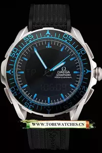 Omega Speedmaster Skywalker X 33 Black Dial Blue On Black Bezel Stainless Steel Black Rubber Strap En122085