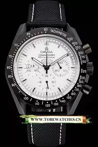 Omega Speedmaster Professional Apollo 13 Silver Snoopy Award White Dial Black Case Black Nylon Strap En122136