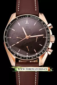 Omega Speedmaster Professional Brown Dial Gold Case Brown Leather Bracelet En124555