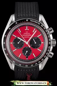 Omega Speedmaster Black Rubber Bracelet Red Dial En59419
