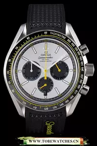Omega Speedmaster Black Rubber Bracelet White Dial En59420