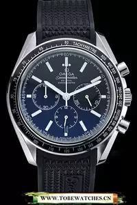 Omega Speedmaster Black Rubber Strap Black Dial En59943