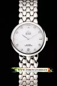 Omega De Ville Prestige White Dial With Diamonds Stainless Steel Case And Bracelet En123345