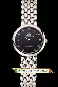 Omega De Ville Prestige No Date Dark Grey Dial With Diamonds Stainless Steel Case And Bracelet En123347