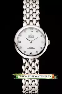 Omega De Ville Prestige No Date White Dial With Diamonds Stainless Steel Case And Bracelet En123348
