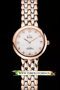Omega De Ville Prestige No Date White Dial With Diamonds Rose Gold Case Two Tone Bracelet En123349