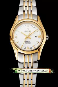 Omega De Ville Ladies White Dial Gold Case Two Tone Bracelet En123891