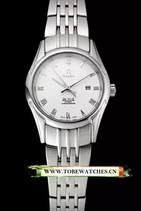 Omega De Ville Ladies White Dial Roman Numerals Stainless Steel Case And Bracelet En123897