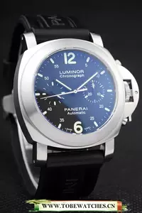 Panerai Luminor Brushed Stainless Steel Case Black Dial Black Rubber Strap En58188