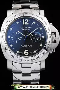 Panerai Luminor Brushed Stainless Steel Case Black Dial Stainless Steel Strap En58190