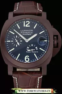 Panerai Luminor Brown Leather Strap Black Dial En59070