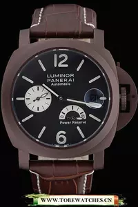 Panerai Luminor Brown Leather Strap Black Dial En59071