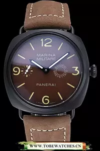 Panerai Luminor Marina Militare Ion Plated Stainless Steel Bezel Khaki Bracelet En60215