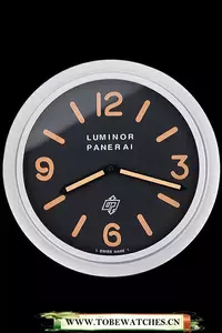 Panerai Luminor Marina Wall Clock Black Orange En60364
