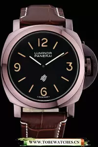Panerai Luminor Brown Leather Strap Black Dial En99072