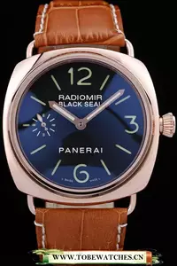 Panerai Radiomir Black Seal Black Dial Rose Gold Case Brown Leather Bracelet En10181