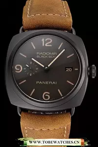 Panerai Radiomir Black Seal Brown Dial Black Case Brown Leather Strap En122089