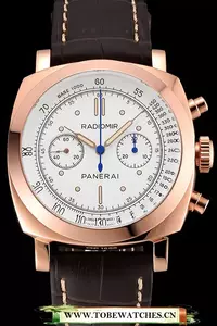 Panerai Radiomir 1940 White Dial Rose Gold Case Brown Leather Strap En122234