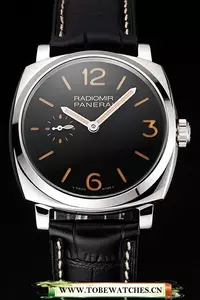 Panerai Radiomir Black Dial Stainless Steel Case Black Leather Strap En123421