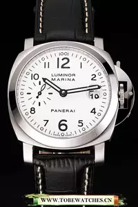 Panerai Luminor Marina White Dial Stainless Steel Case Black Leather Strap En123418