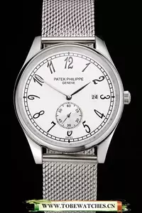 Patek Philippe Calatrava Small Seconds White Dial Stainless Steel Case And Bracelet En122965