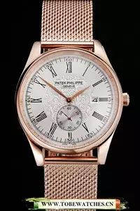 Patek Philippe Calatrava Small Seconds Silver Engraved Dial Rose Gold Case And Bracelet En122970
