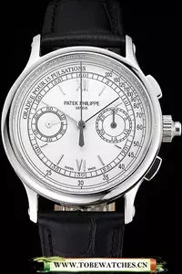 Patek Philippe 5170j White Dial Stainless Steel Case Black Leather Strap En122984